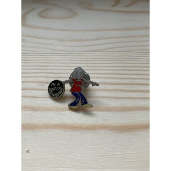 DEBE Signed Im A Bowling Grandma Red Shirt Blue Pants Pin - Picture 1 of 3